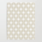 Midcentury Modern Atomic Starburst Pattern in Beige and White  Poster Gallery Image 4