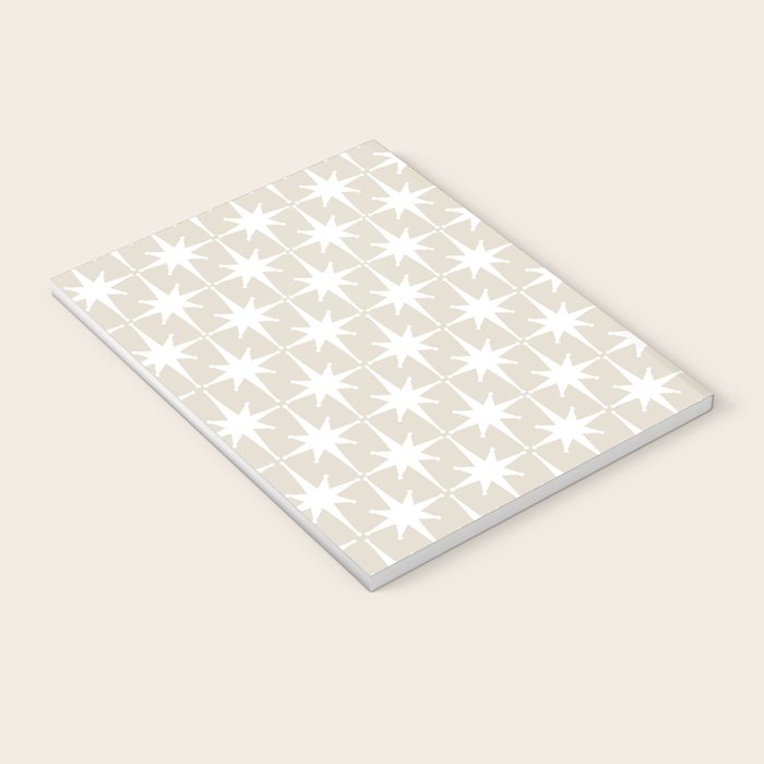 Midcentury Modern Atomic Starburst Pattern in Beige and White  Notebook Gallery Image 3