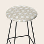 Midcentury Modern Atomic Starburst Pattern in Beige and White  Stool Gallery Image 2