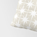 Midcentury Modern Atomic Starburst Pattern in Beige and White  Pillow Sham Gallery Image 4