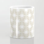 Midcentury Modern Atomic Starburst Pattern in Beige and White  Coffee Mug Gallery Image 4
