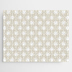 Midcentury Modern Atomic Starburst Pattern in Beige and White  Jigsaw Puzzle Gallery Image 1