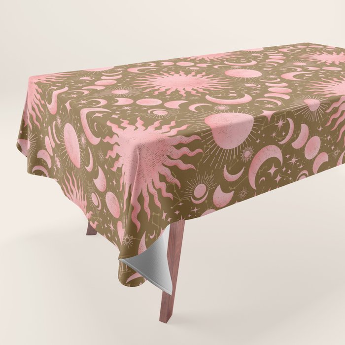 Dusty Pink Boho Celestial Tablecloth Gallery Image 1
