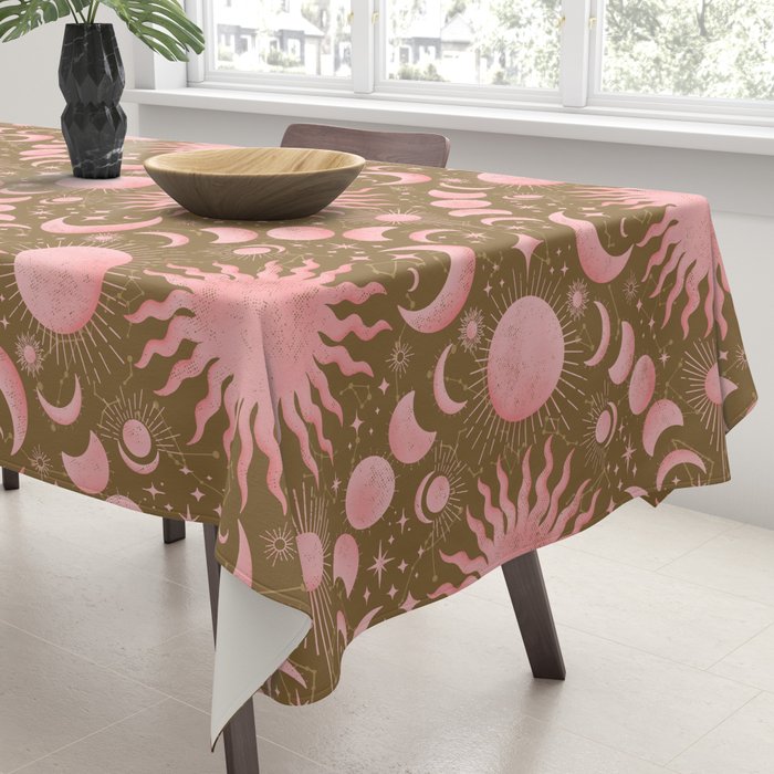 Dusty Pink Boho Celestial Tablecloth Gallery Image 3