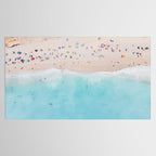 Aerial Beach Print, Aerial Beach Photography, Emerald Turquoise Ocean Beach Photography, Ocean Waves, Beach Art Poster, Home Decor Art Print Tablecloth Gallery Image 2