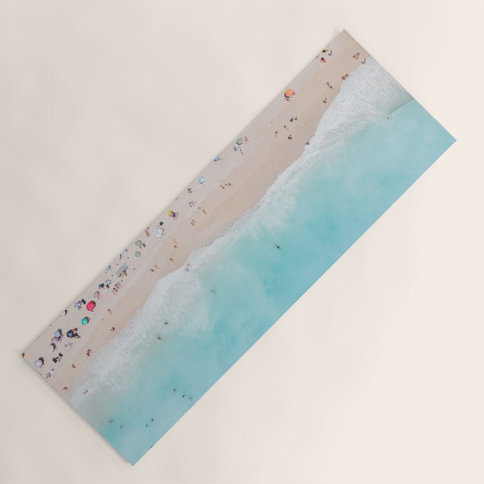 Aerial Beach Print, Aerial Beach Photography, Emerald Turquoise Ocean Beach Photography, Ocean Waves, Beach Art Poster, Home Decor Art Print Yoga Mat Gallery Image 1