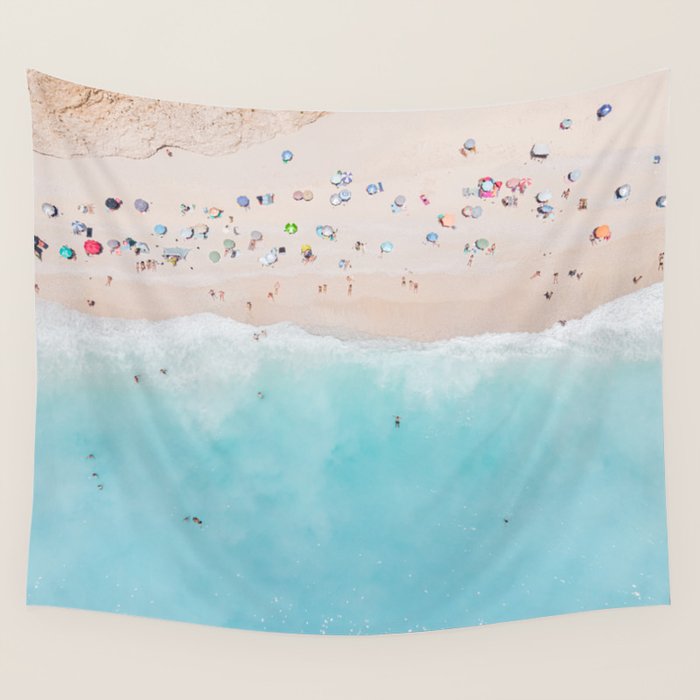 Aerial Beach Print, Aerial Beach Photography, Emerald Turquoise Ocean Beach Photography, Ocean Waves, Beach Art Poster, Home Decor Art Print Wall Tapestry Gallery Image 4