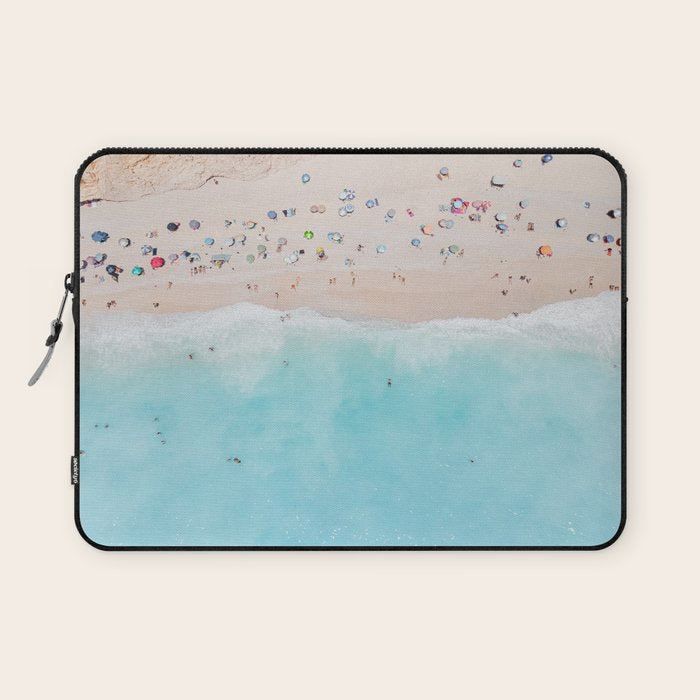 Aerial Beach Print, Aerial Beach Photography, Emerald Turquoise Ocean Beach Photography, Ocean Waves, Beach Art Poster, Home Decor Art Print Laptop Sleeve Gallery Image 1