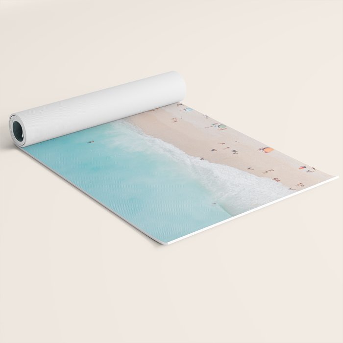 Aerial Beach Print, Aerial Beach Photography, Emerald Turquoise Ocean Beach Photography, Ocean Waves, Beach Art Poster, Home Decor Art Print Yoga Mat Gallery Image 2
