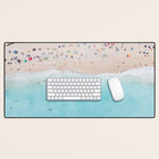Aerial Beach Print, Aerial Beach Photography, Emerald Turquoise Ocean Beach Photography, Ocean Waves, Beach Art Poster, Home Decor Art Print Desk Mat Gallery Image 1