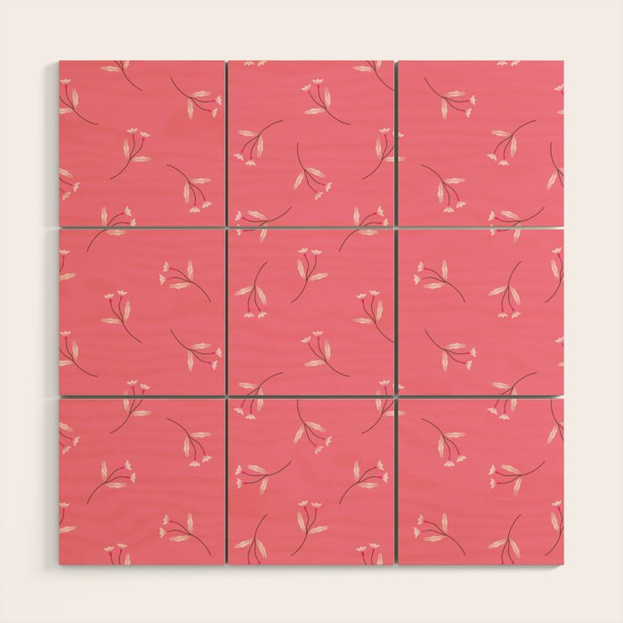 Pressed Posies - Retro Pink Wood Wall Art Gallery Image 1