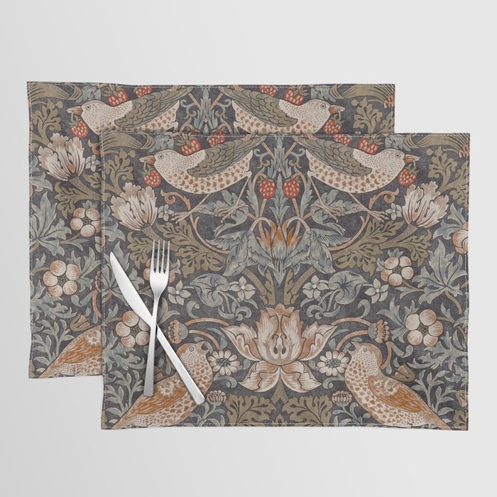 Strawberry thief, William Morris  Placemat Gallery Image 1
