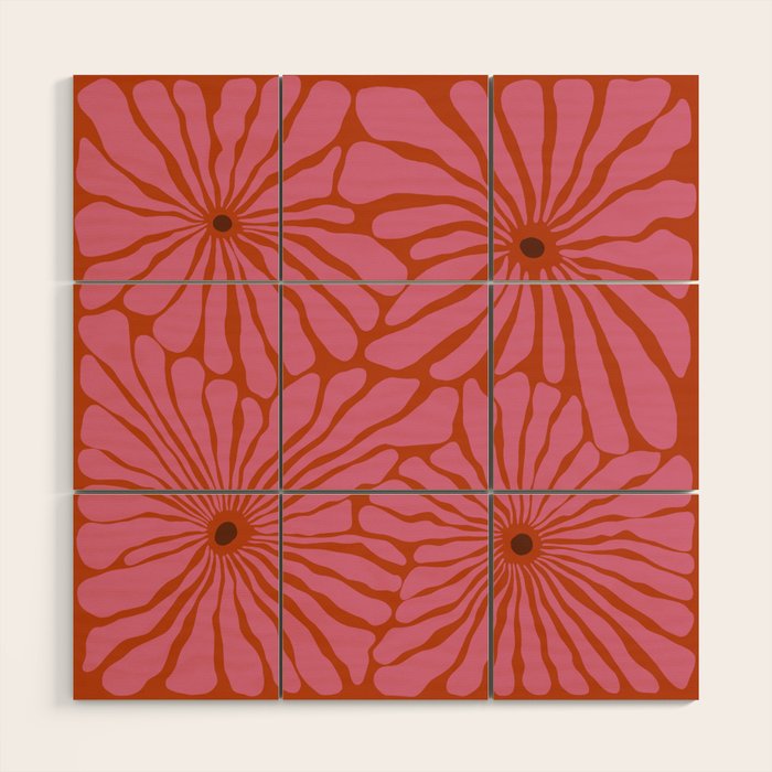 Blooming Bold pattern Wood Wall Art Gallery Image 1