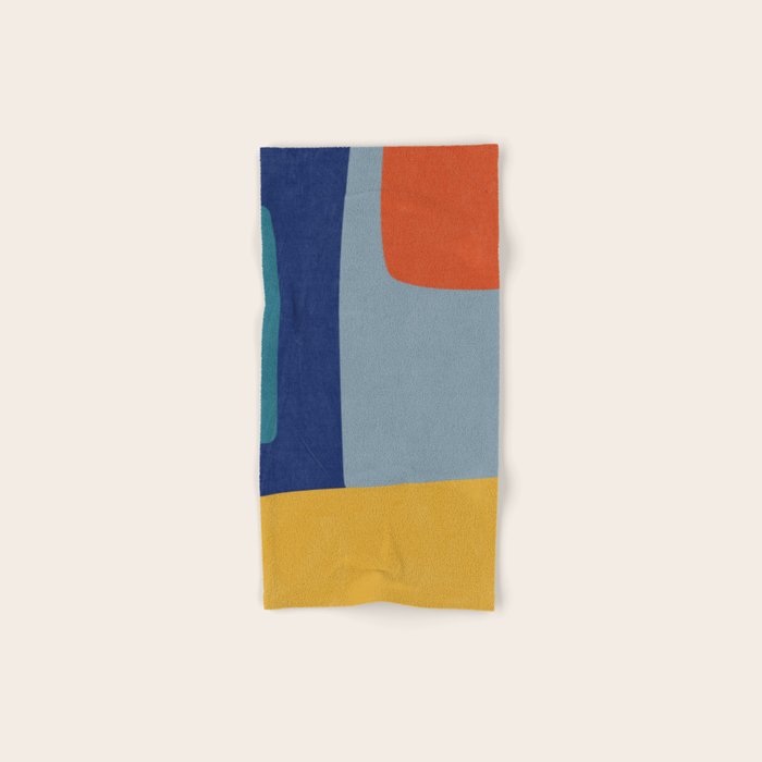 Modern MidCentury Colorful Abstract Bath Towel Gallery Image 1