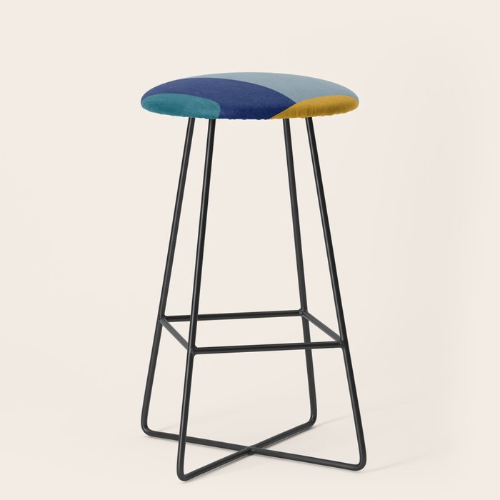 Modern MidCentury Colorful Abstract Stool Gallery Image 1