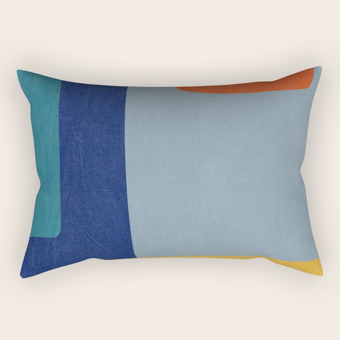 Modern MidCentury Colorful Abstract Rectangular Pillow Gallery Image 2