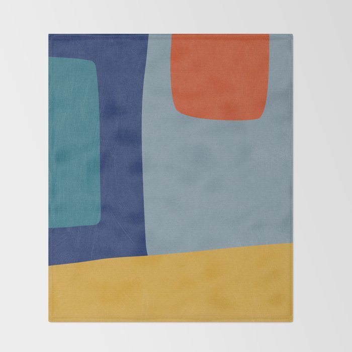 Modern MidCentury Colorful Abstract Throw Blanket Gallery Image 2