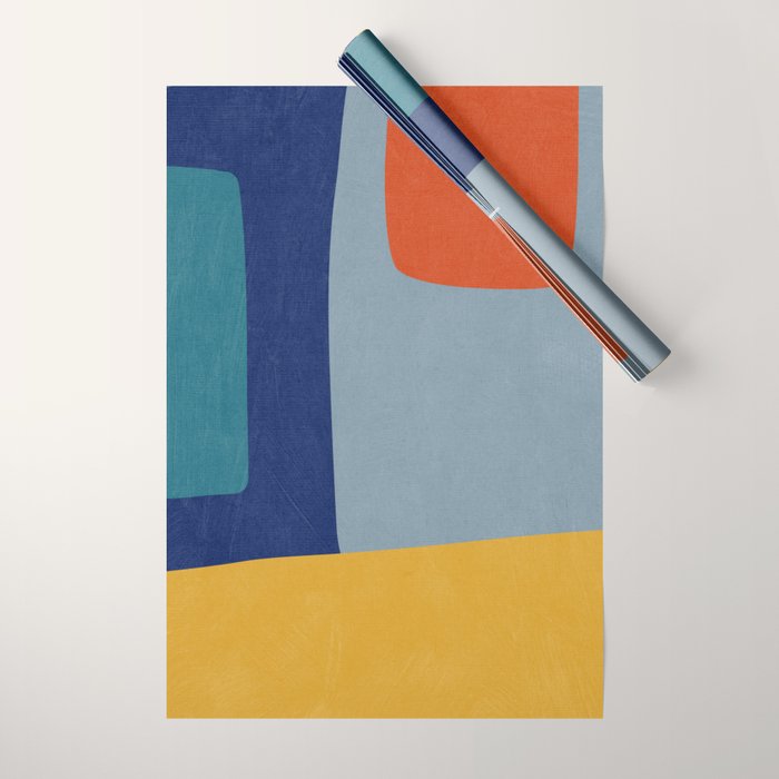 Modern MidCentury Colorful Abstract Wrapping Paper Gallery Image 1