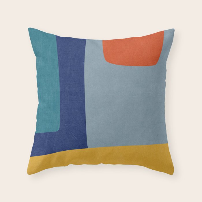 Modern MidCentury Colorful Abstract Throw Pillow Gallery Image 6