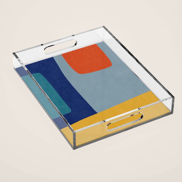 Modern MidCentury Colorful Abstract Acrylic Tray Gallery Image 1