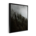 Evergreen Mountain Pines in the Fog Framed Canvas Print Gallery Image 2