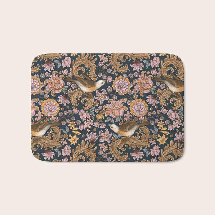 Ornate Bird Garden Bath Mat Gallery Image 1