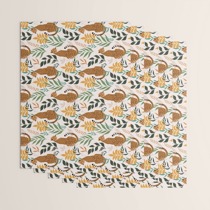 Spring Cheetah Pattern I - Green and Yellow Wrapping Paper Gallery Image 3