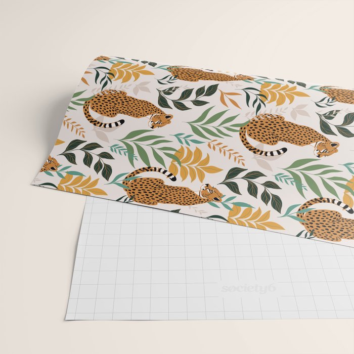 Spring Cheetah Pattern I - Green and Yellow Wrapping Paper Gallery Image 2