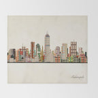indianapolis indiana skyline Throw Blanket Gallery Image 2