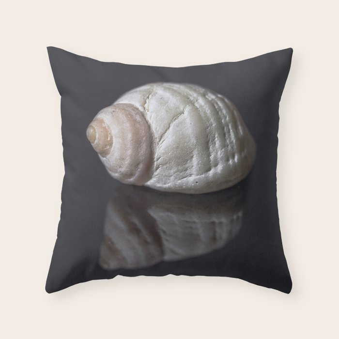 Seashell snail reflection Throw Pillow Gallery Image 6
