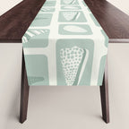 Retro marine sea shell art pattern Table Runner Gallery Image 1