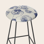 Cheers Dears - Blue Vintage Cocktails Illustration Stool Gallery Image 2