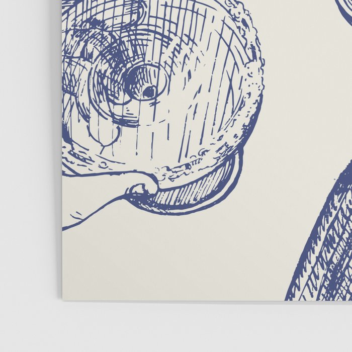 Cheers Dears - Blue Vintage Cocktails Illustration Poster Gallery Image 3