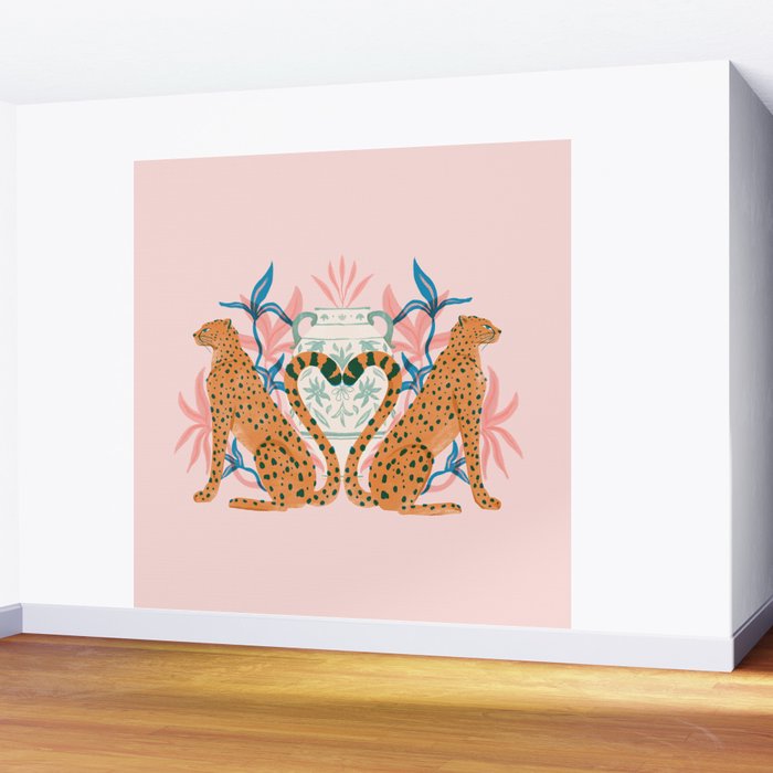 Cheetah Symmetry Wall Mural Gallery Image 2
