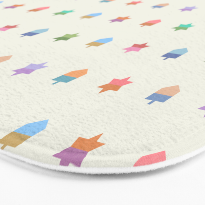 Happy Hanukkah | Dreidels & Star Pattern Bath Mat Gallery Image 3