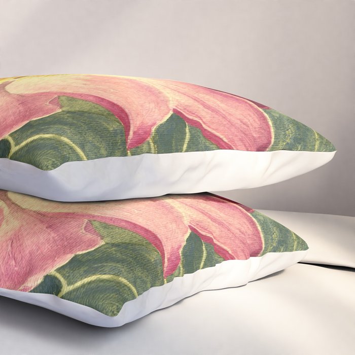 Big Lotus Watercolor Pillow Sham Gallery Image 3
