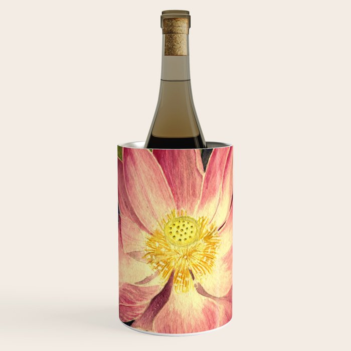 Big Lotus Watercolor Wine Chiller Gallery Image 1