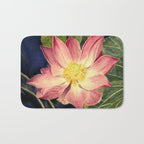 Big Lotus Watercolor Bath Mat Gallery Image 1