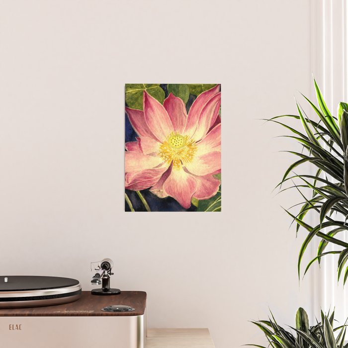 Big Lotus Watercolor Poster Gallery Image 2
