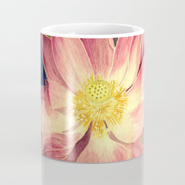 Big Lotus Watercolor Coffee Mug Gallery Image 4