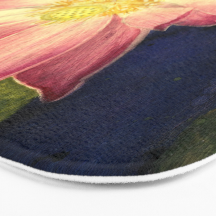 Big Lotus Watercolor Bath Mat Gallery Image 3