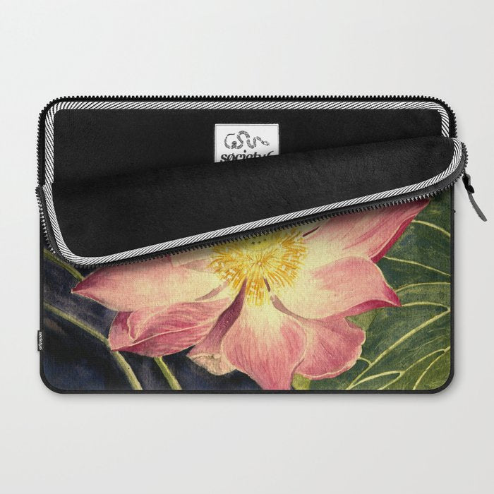 Big Lotus Watercolor Laptop Sleeve Gallery Image 2