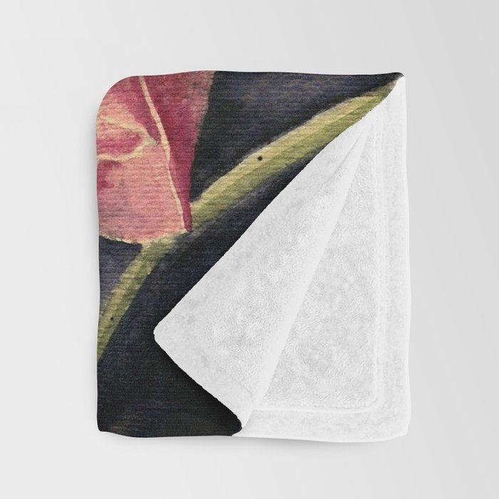 Big Lotus Watercolor Throw Blanket Gallery Image 3