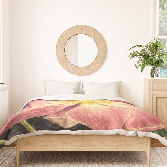 Big Lotus Watercolor Duvet Cover Gallery Image 3