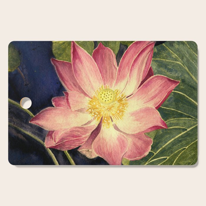 Big Lotus Watercolor Cutting Board Gallery Image 1