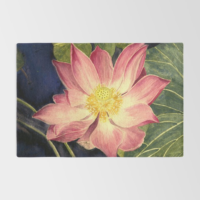 Big Lotus Watercolor Rug Gallery Image 2