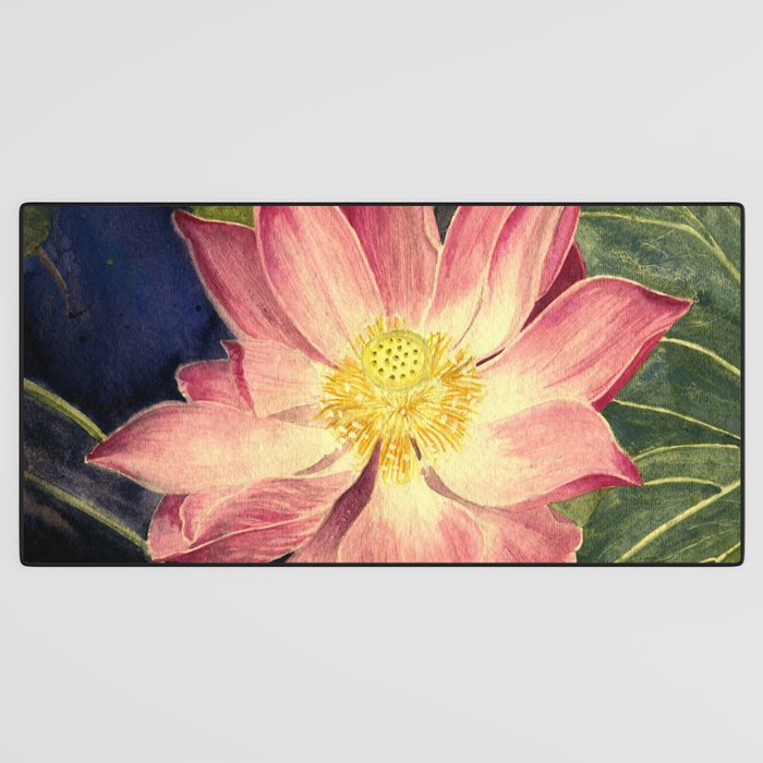 Big Lotus Watercolor Desk Mat Gallery Image 3