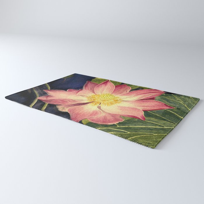 Big Lotus Watercolor Rug Gallery Image 3