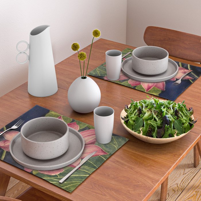 Big Lotus Watercolor Placemat Gallery Image 2