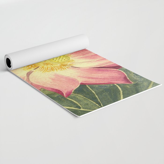 Big Lotus Watercolor Yoga Mat Gallery Image 2